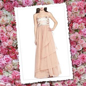 ⭐️FINAL SALE ITEM⭐️SEQUIN HEARTS Sequin Embroidered Bodice Mesh Gown